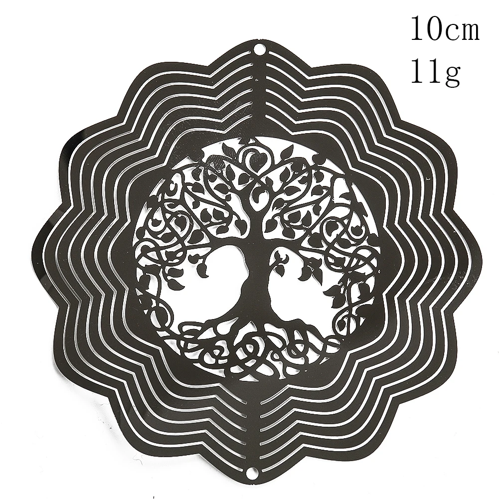 Tree of Life 3D Kinetic Wind Spinner with Flowing Light Effect