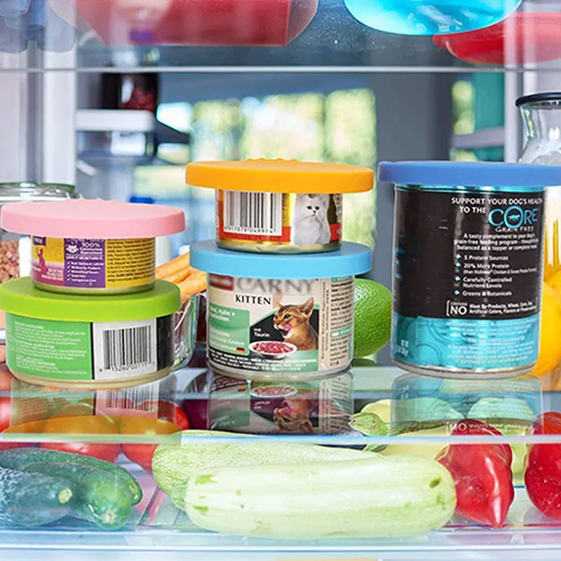 Silicone Pet Can Lid Portable Dogs Cats Storage Tin Cap Lid Soft Seal Cover Canned Lid Pet Items Health Pet Daily Supplies 6