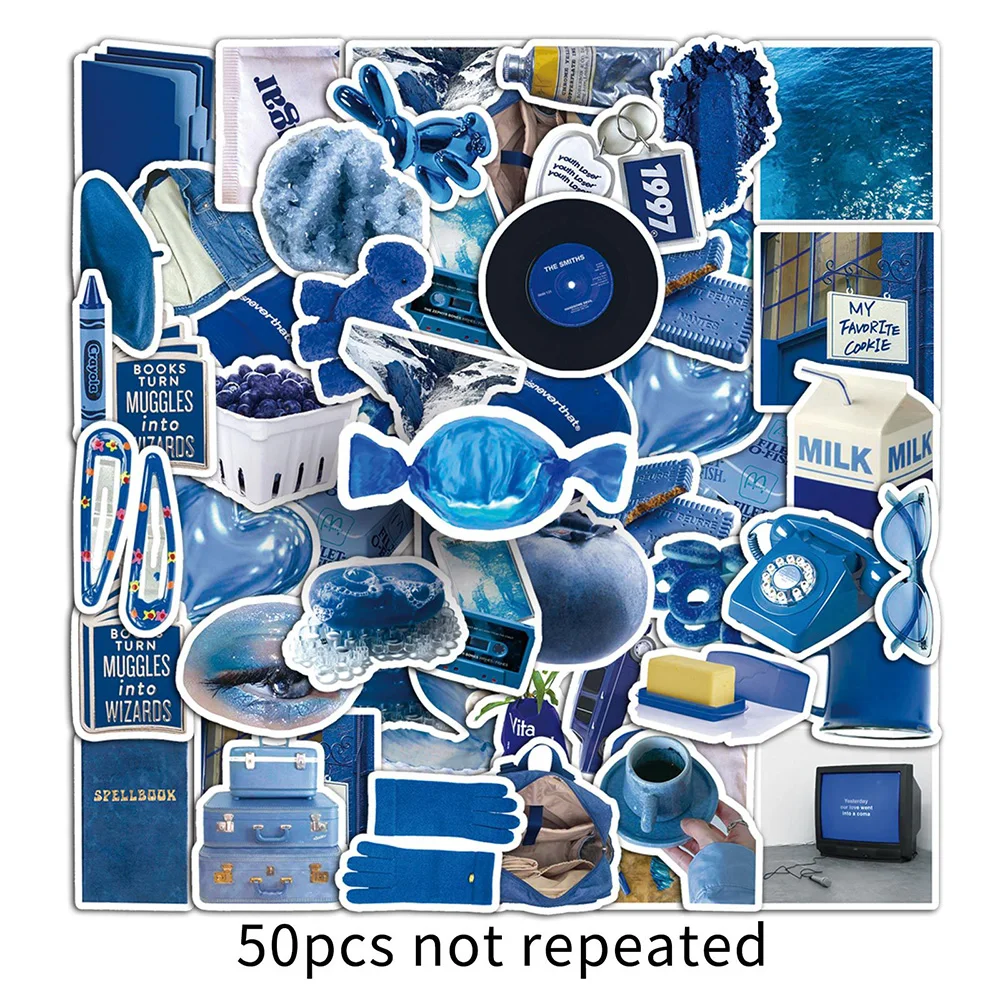 

10/30/50PCS Ins Style Cartoon Blue Stickers Graffiti Decoration DIY Phone Bike Guitar Notebook Skateboard Kids Cute Decals Toys