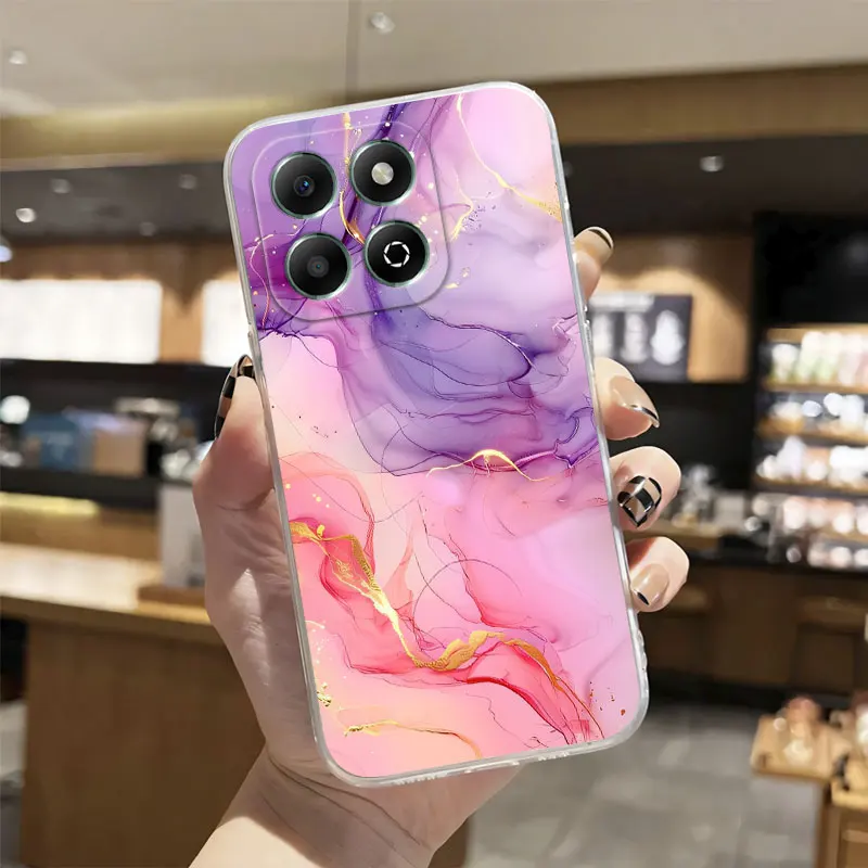 Luxury Clear Shockproof Silicone Soft Phone Case with Transparent Print Design