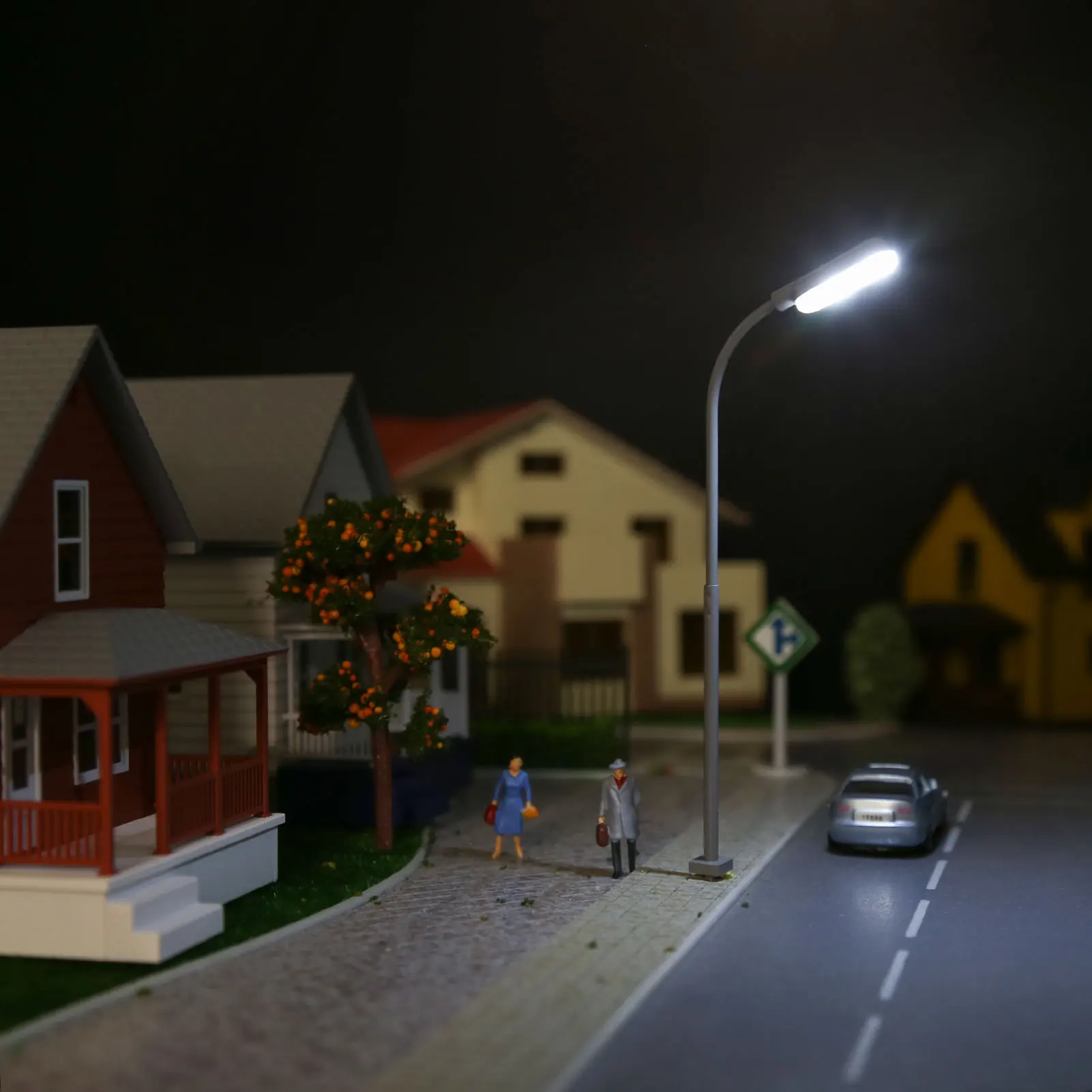 Evemodel 5pcs 모델 기차 HO TT N Z 스케일 LED 금속 램프 가로등 LD03