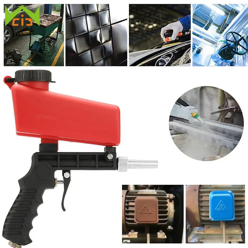 

Adjustable Sandblasting Spray Gun 90psi Portable Sand Blaster Machine Gravity Small Handheld Pneumatic Tool Blasting Gun
