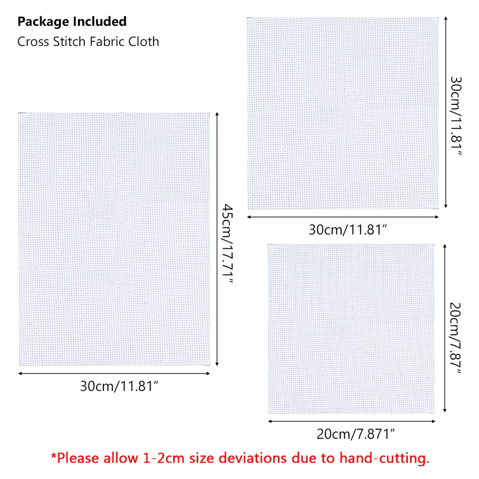 Ochoos 75x75cm Aida Cross Stitch Fabric – 11CT 100% Cotton Embroidery Cloth For Needlework & Craft Projects