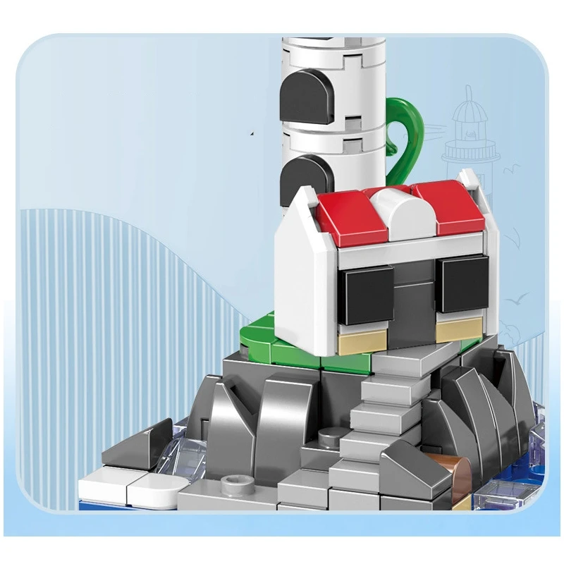 Lighthouse Building Blocks Sea Island Fisherman's Hut Light House Assembly Model Bricks Idea Gift Toys for Children