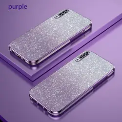 Luxury Gradient Glitter Plating Silicone Back Cover - Elegant and Protective Phone Case for A03S (Purple)