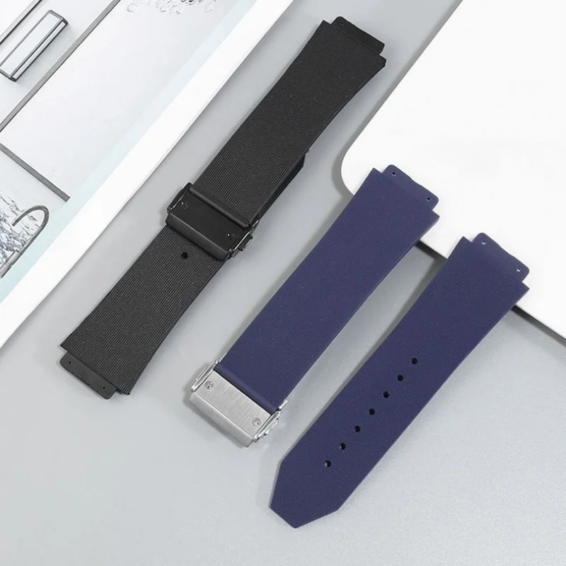 Silicone Watch Strap with Stainless Steel Folding Buckle Bracelet