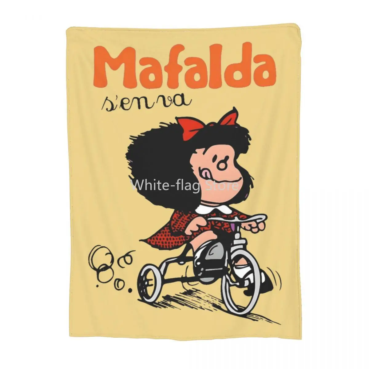 

Mafalda Quino Go Bicycle Blankets Flannel Print Cute Funny Multifunction Soft Throw Blanket for Sofa Couch Rug Piece