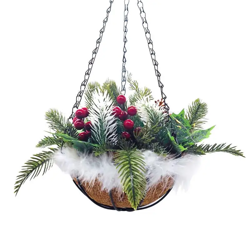 

Artificial Christmas Basket Artificial Basket Flowers Christmas Decorations Multifunctional Gorgeous Christmas Pendant Ornaments