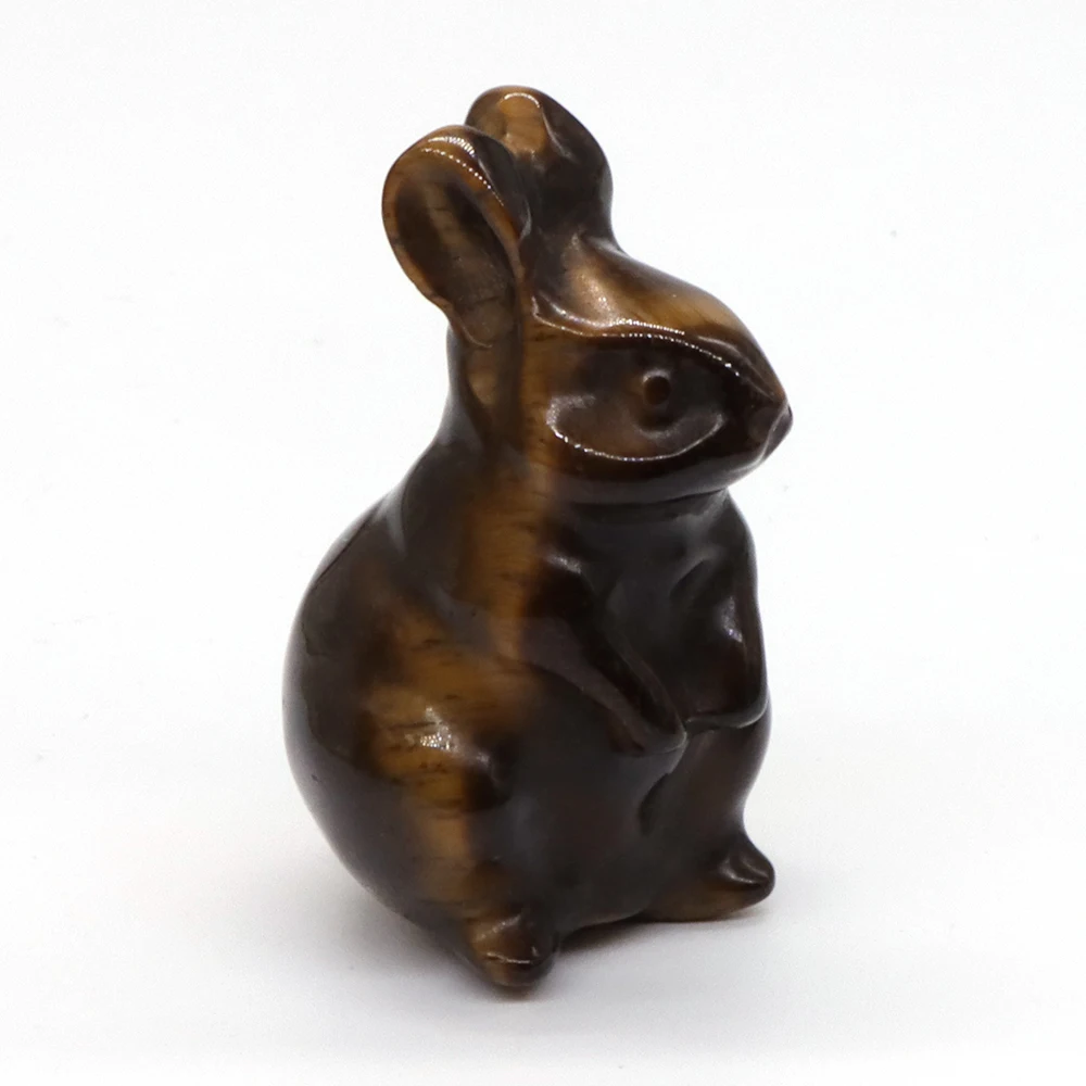 1.5" Cat Elephant Tortoise Rabbit Owl Frog Fish Bear Dog Horse Wolf Snake Statue Natural Healing Crystal Animal Stone Carving 