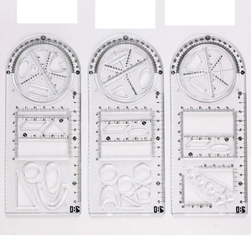 Drawing Ruler Geometry Set Digital Protractor Spirograph Students Mathematics Drafting Tools Learning Painting Children Puzzle Toys 3 Style