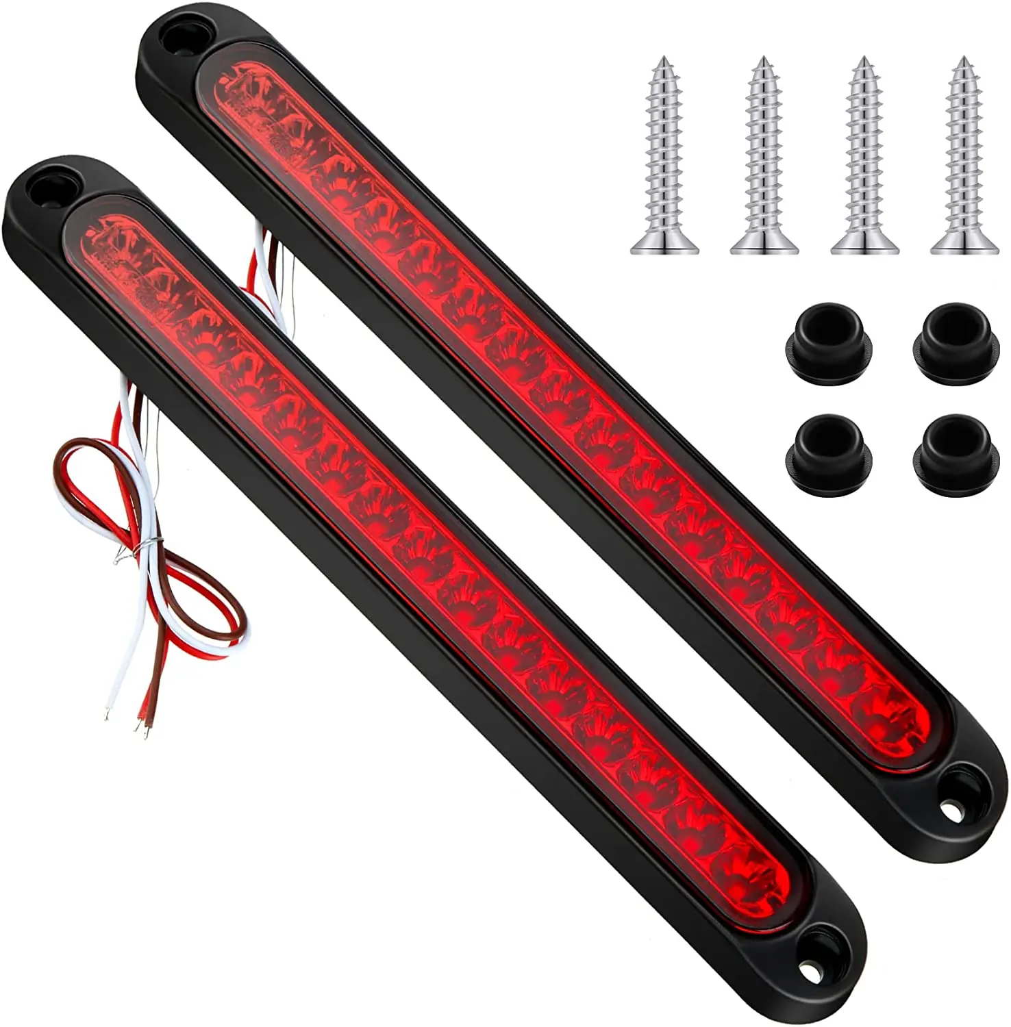 

Trailer Tail Light Bar 10 Inch 15 LED 10-30V Brake Stop Turn Trailer Identification Light Assembly for Trailer Car Truck Boat