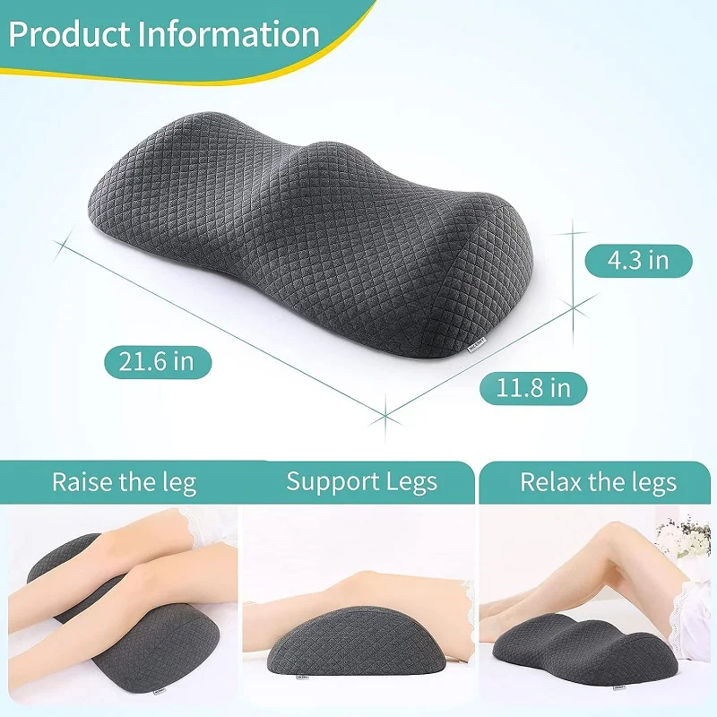 OasisCraft Leg Elevation Pillow with Handles|Memory Foam Leg Positioner  Pillow After Surgery|Leg Wedge Pillow for Swelling, Blood Circulation,  Injury