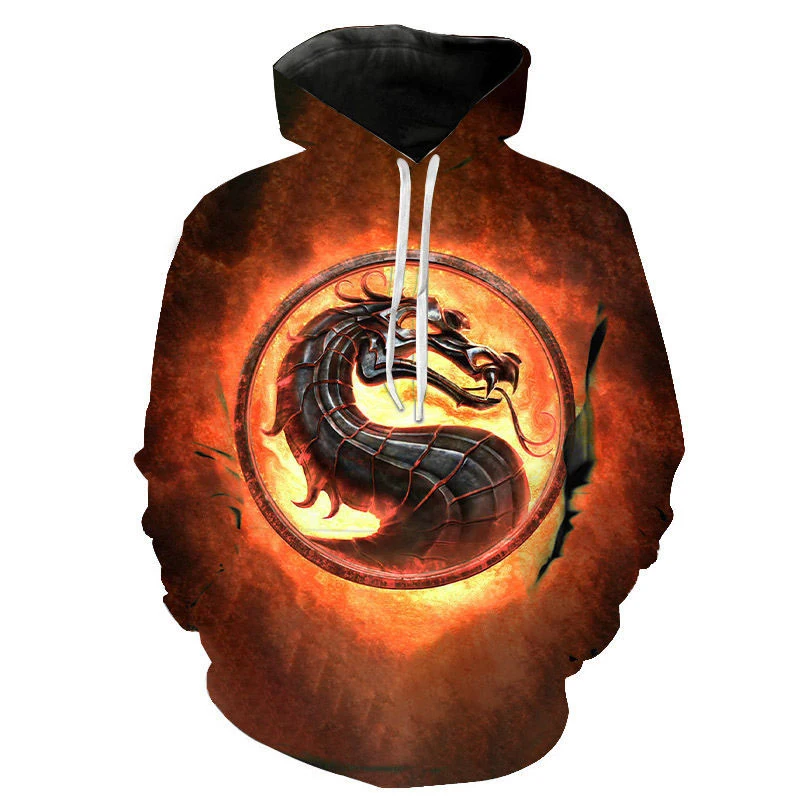 Mortal Kombat 3D Print Hoodie Streetwear Oversized Sweatshirt