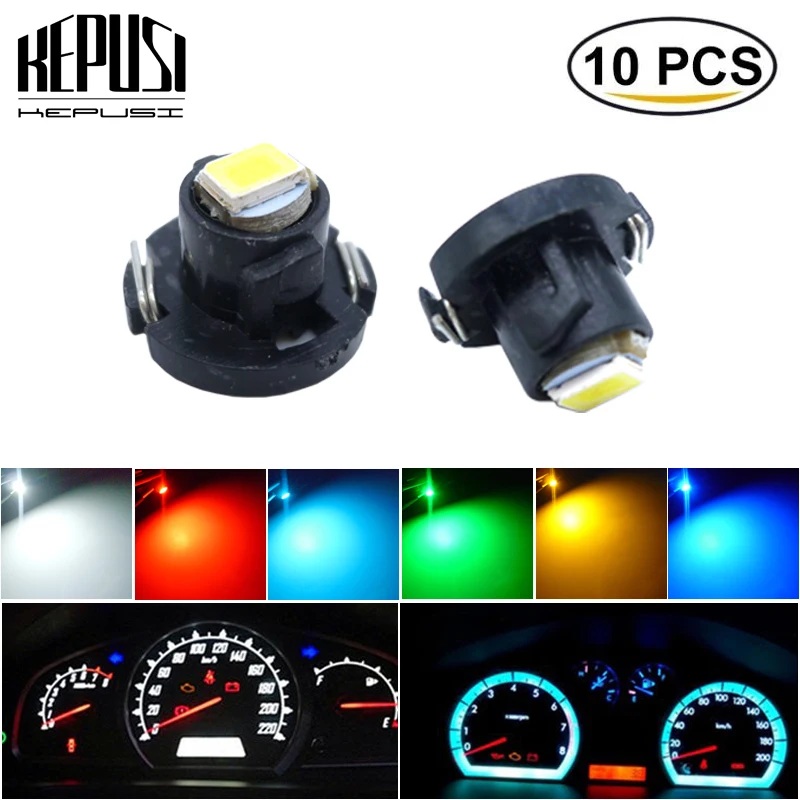 

10x T3 T4.2 T4.7 Led Car Light Bulb Auto Interior Light Instrument Lamp Dashboard Indicator Switch Radio Climate Control Bulb