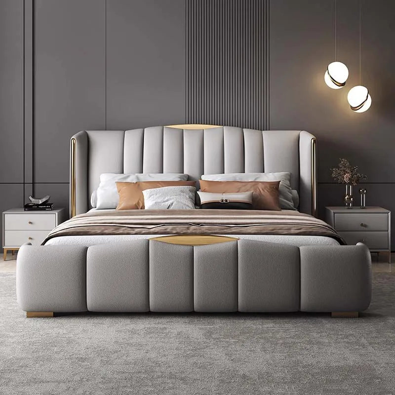 

Multifonction Couple Bed Bedroom Organiser King Size Double Bed Modern Luxury Marco De Cama Queen Moderno Nordic Furniture