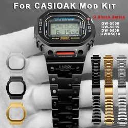 Titanium Modification Kit DW-5600 Metal Strap Case Bezel Set for GW-M5610 GW-5000 Stainless Metal Steel Case for Casioak GLS5600