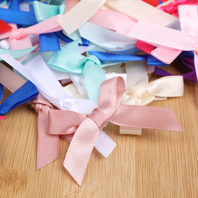 50 Stück bunte Satinband-Bowknot, handgefertigte Schleife, Dekoration, DIY-Herstellung, Zubehör, Geburtstag, Bögen, Krawatten, Dekor, Geschenkverpackung – Detail 2