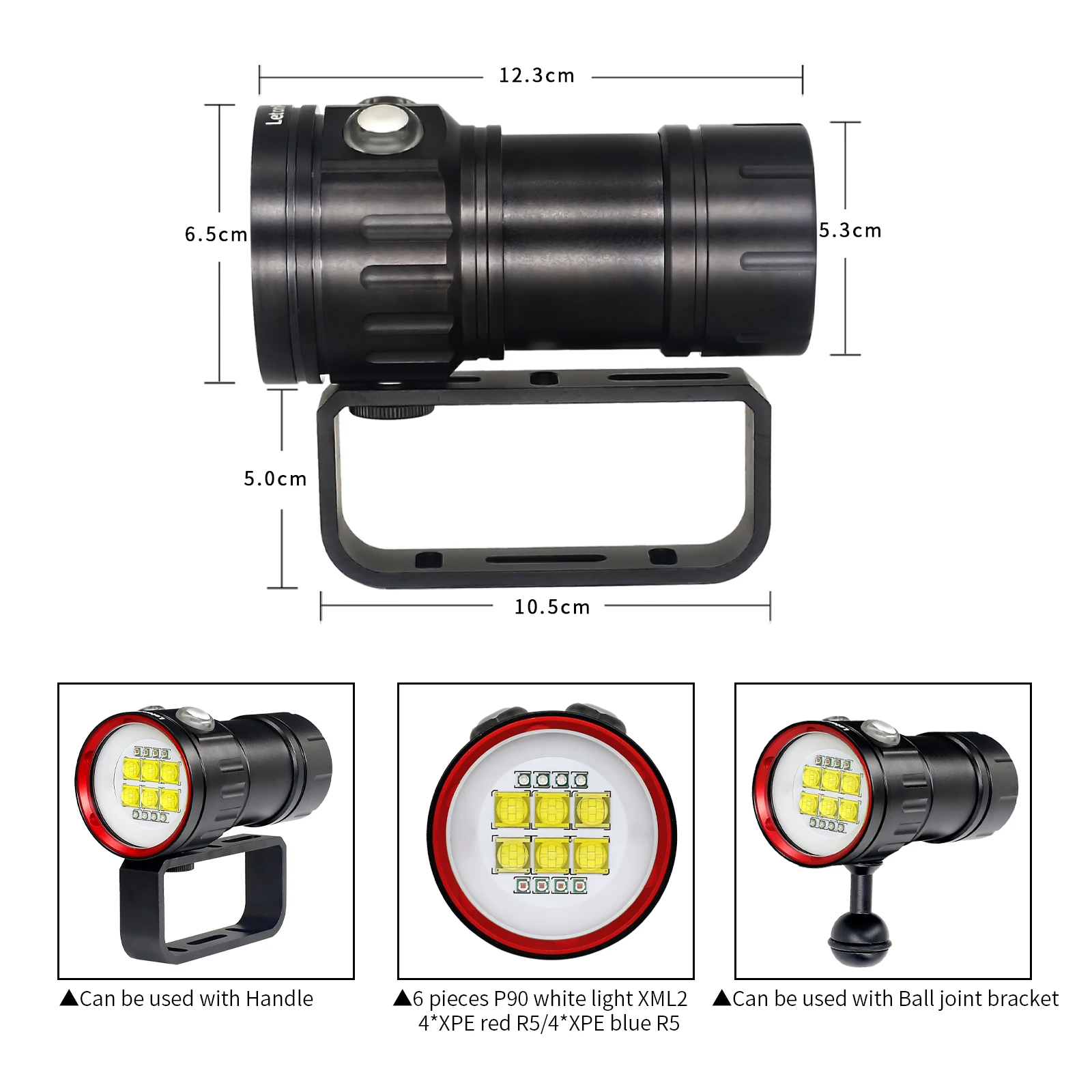 Tauchlampe,LetonPower BBS 20000Lumens taschenlampe tauchen,Unterwasser 100m tauchlampe,unterwasser taschenlampe, unterwasser vid