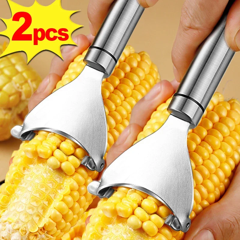 2-Piece: Stainless Steel Corn Cob Peelers