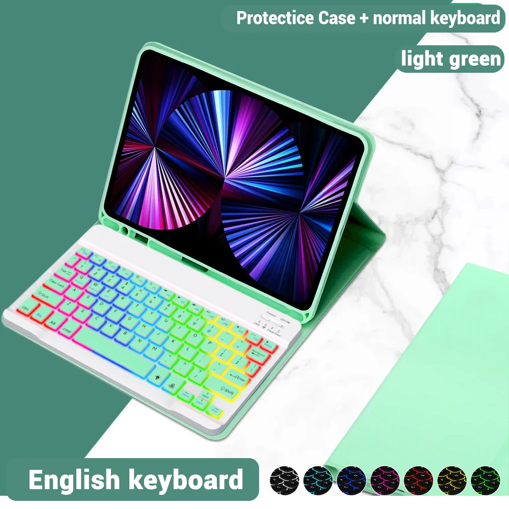 Illuminated Tablet Keyboard Case with Magnetic Attachment