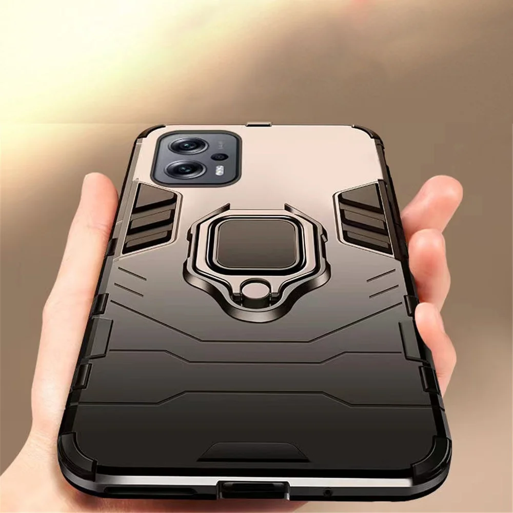 

For POCO X4 GT POCO F4 GT Case Luxury Armor Magentic Ring Car Holder Cover For POCO X4 GT PokoX4 GT Protective Coque Funda Capa