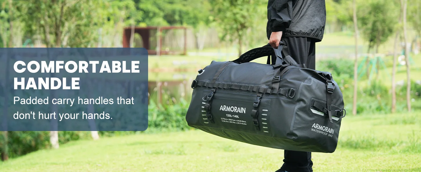 IPX8 Luftdichte Wasserdichte Reisetasche 100L 120L Große Kapazität Reisetasche mit Robustem Aufblasbarem Gurt für Langstreckenreisen – Detail 7