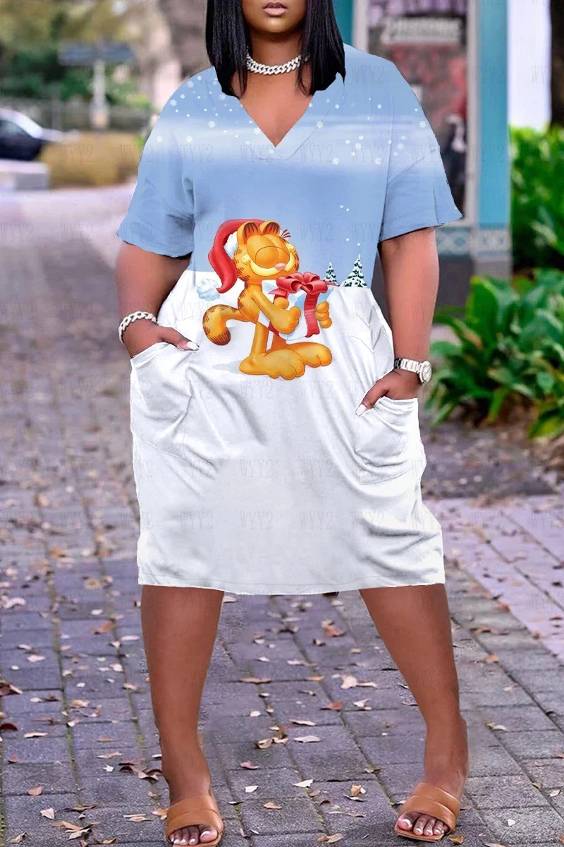 

Pocket Women's Dress for Women 2023 V-neck Loose Comfort Female Clothing Formal Dresses for Prom Clothes Big Size Dresses Skirts