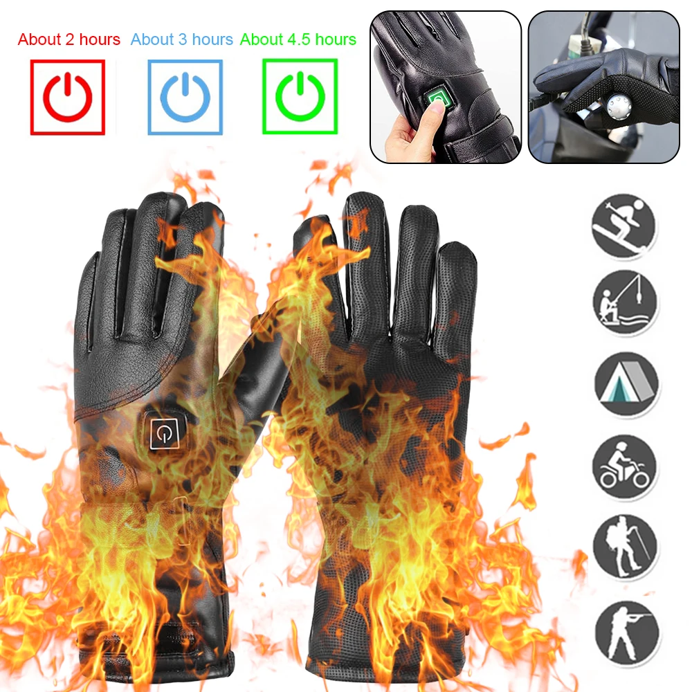 Guantes térmicos USB para mujeres y hombres, para pantalla táctil, guantes  cálidos de invierno, guantes antideslizantes para trabajar