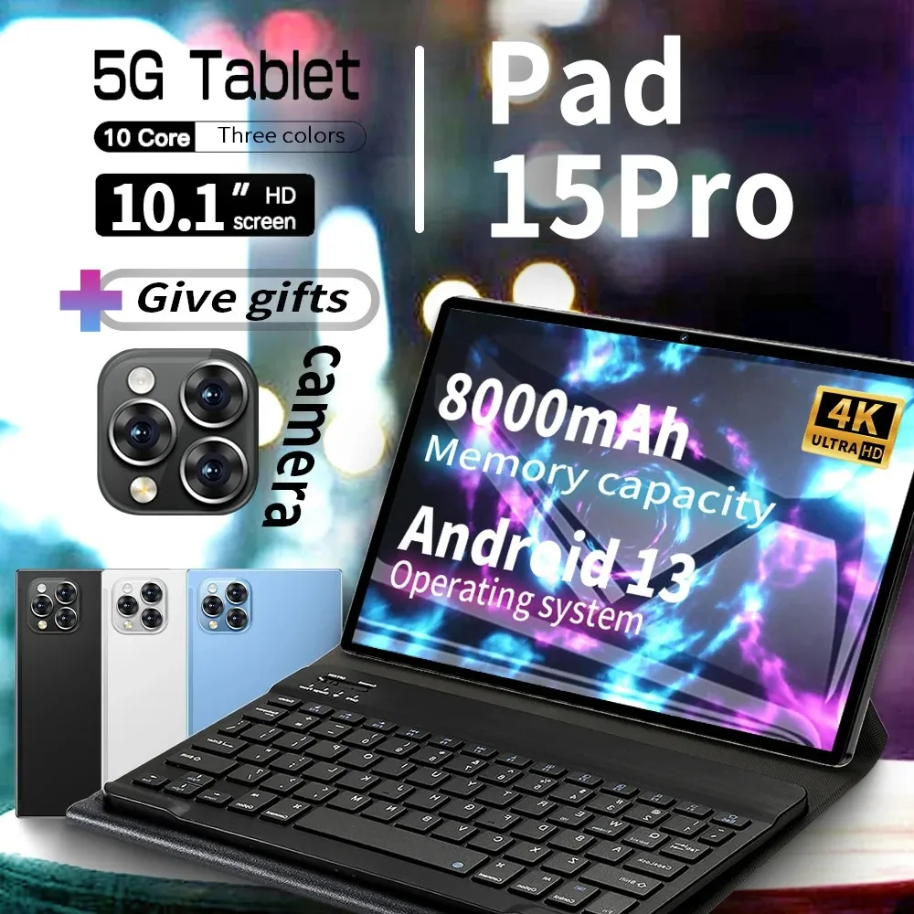 

Планшет Nieuwe Pad15pro на Android, экран 2024 дюйма, лёгкий, Android 13, 16 ГБ, 1 ТБ