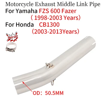 Slip on For Yamaha FZS 600 Fazer 1998-2003 For Honda CB1300 2003-2013 Motorcycle Exhaust Muffler System Moto Escape Mid Link Pip