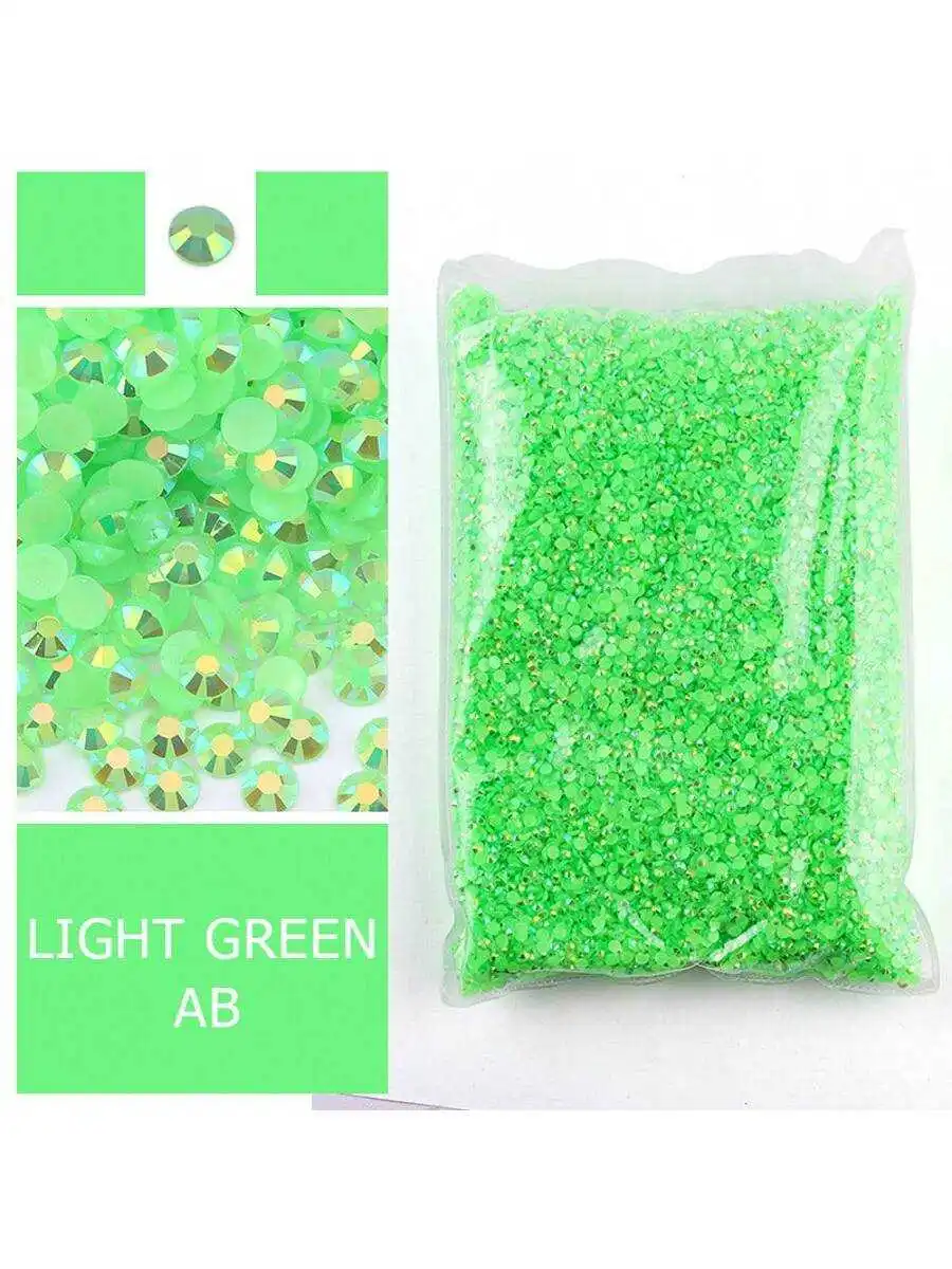 Wholesale Jelly Color Transparent AB Faceted FlatBack Resin Rhinestones for Nail Art and Garment Decoration