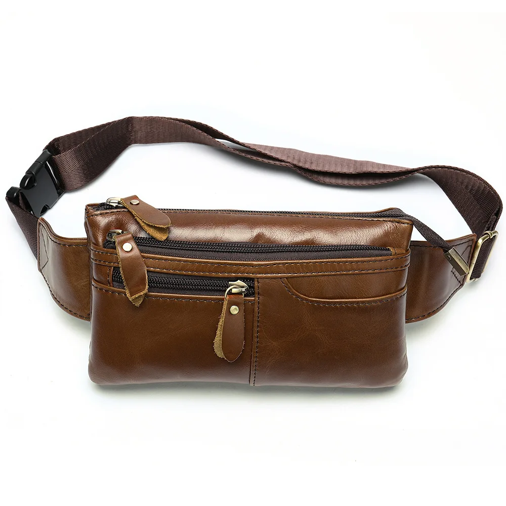 

Leather Fanny Pack Travel Waist Bag Waist Pack for Outdoor Mountaineering Travel Camping Cycling Running