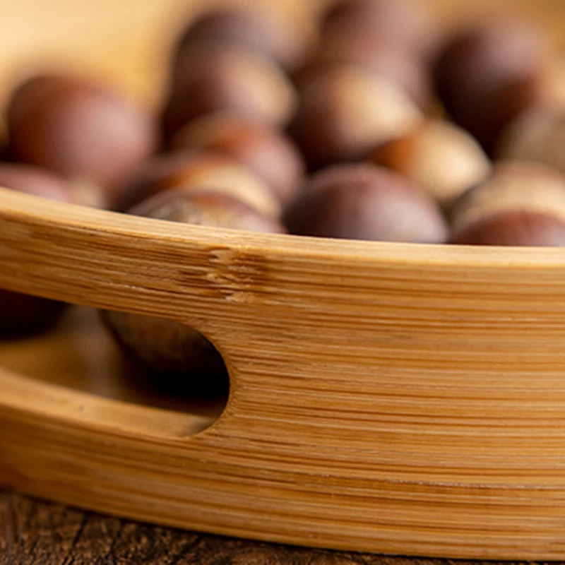Wooden Round Serving Tray With Handles 3-Pcs Set