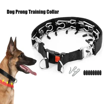 Dog Training Prong Collar with Quick-Release Buckle & Protective Nylon Cover – Adjustable Pinch Collar for Safe Behavior CorrectionDog Training Collar Prong Collar with Quick Release Buckle & Nylon Cover Pet Dog Spike Pinch Collar 1