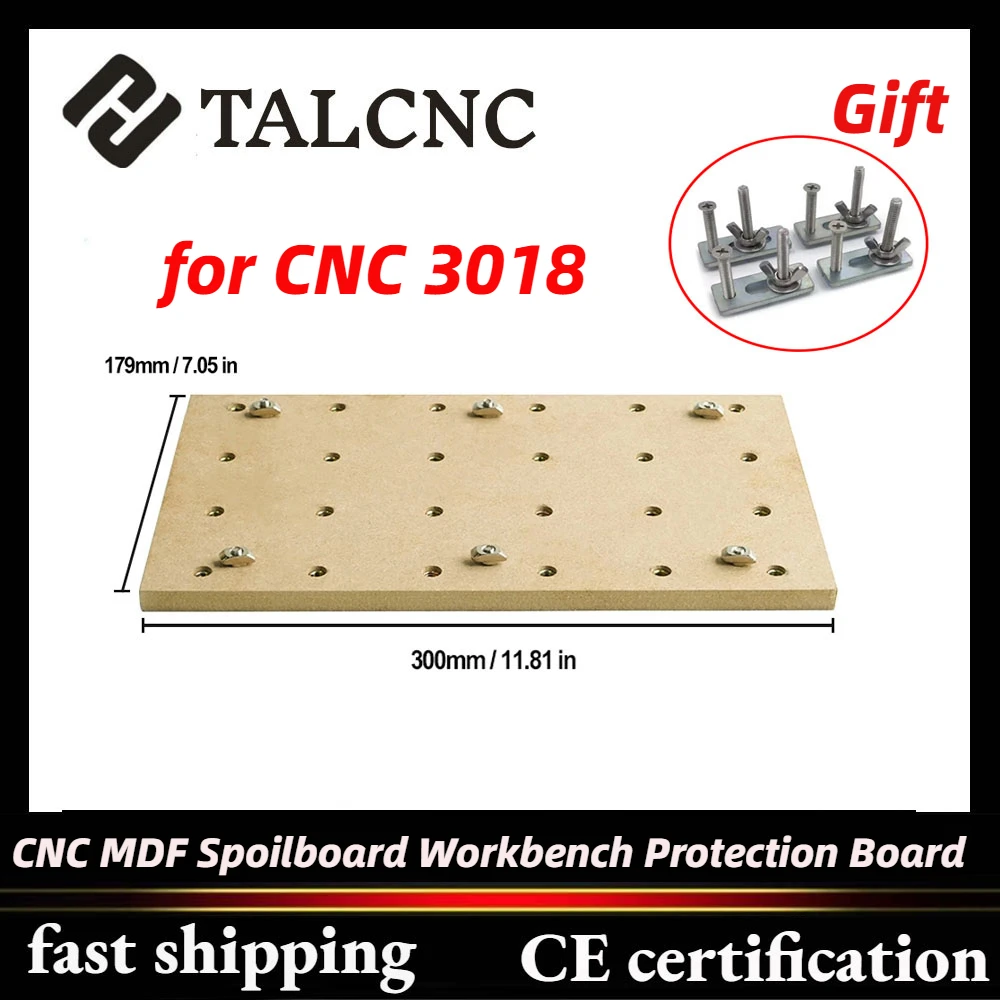 

CNC MDF Spoilboard Workbench Protection Board For CNC 3018 Router CNC Accessories 30 x 18 x 1.2cm (11-4/5''x 7''x 1/2'')