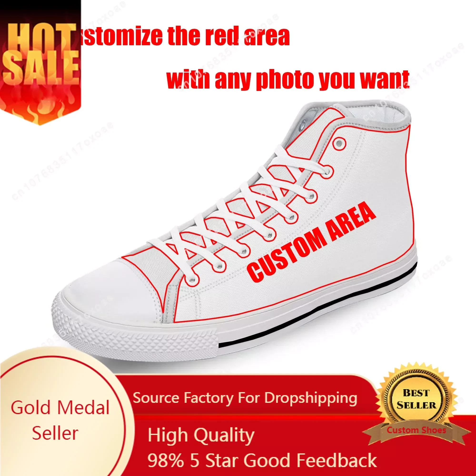 Custom Made High Top Sneakers Mens Womens Teenager High Quality Canvas Sneaker 3D Print Casual Couple Shoes Personalized Shoe