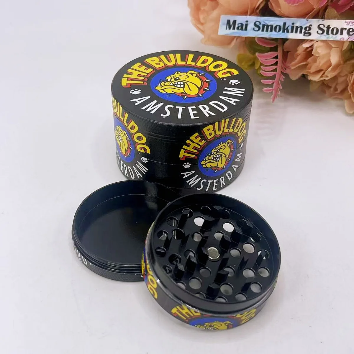 50/63mm Metal Dog Herb Grinder 4-Layer Manual Spice Mill Pepper Mortar Raw Grass Tobacco Grinder Smoking Cigarette Accessories 4