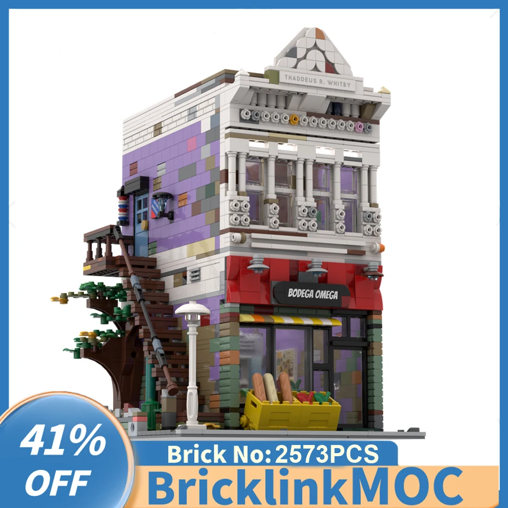 

2573PCS Hot Selling City Street View MOC Modular Bodega Omega grocery store DIY creative ideas Children toy Birthday Gift blocks