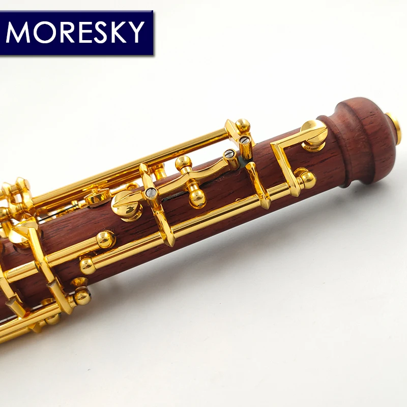 MORESKY Professional C Key Oboe of Redwood Semi/Fulli Automatic Rosewood Style Cupronickel Gold-plated S16