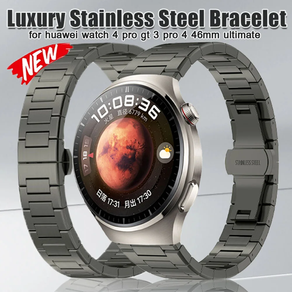 

22mm Stainless Steel Band For Huawei Watch 4Pro GT3Pro 4 46mm For Ultimate Luxury Strap For Amazfit GTR 47mm Metal Business Band