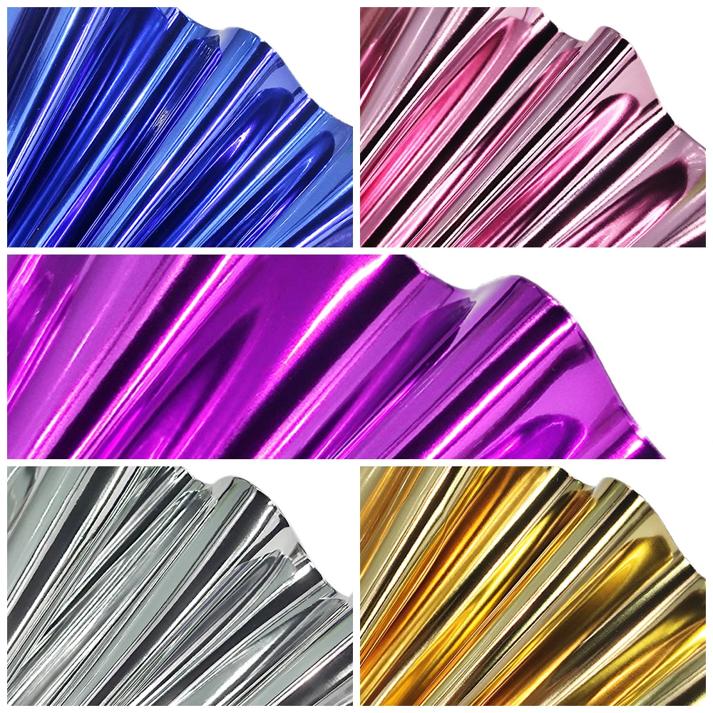 SmoothMetallicFabric30135cmFauxLeatherTPUVinylSewingMaterial