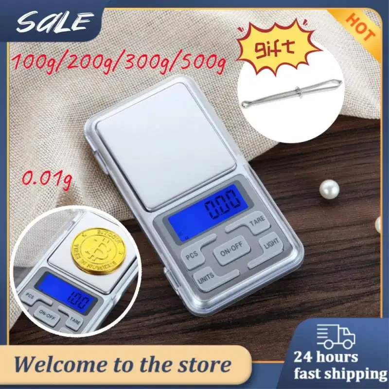 

Portable Precision Pocket Scale For Kitchen 100g/200g/300g/500g 0.01g Mini Digital LCD Display Scales For Jewelry Gram Weight