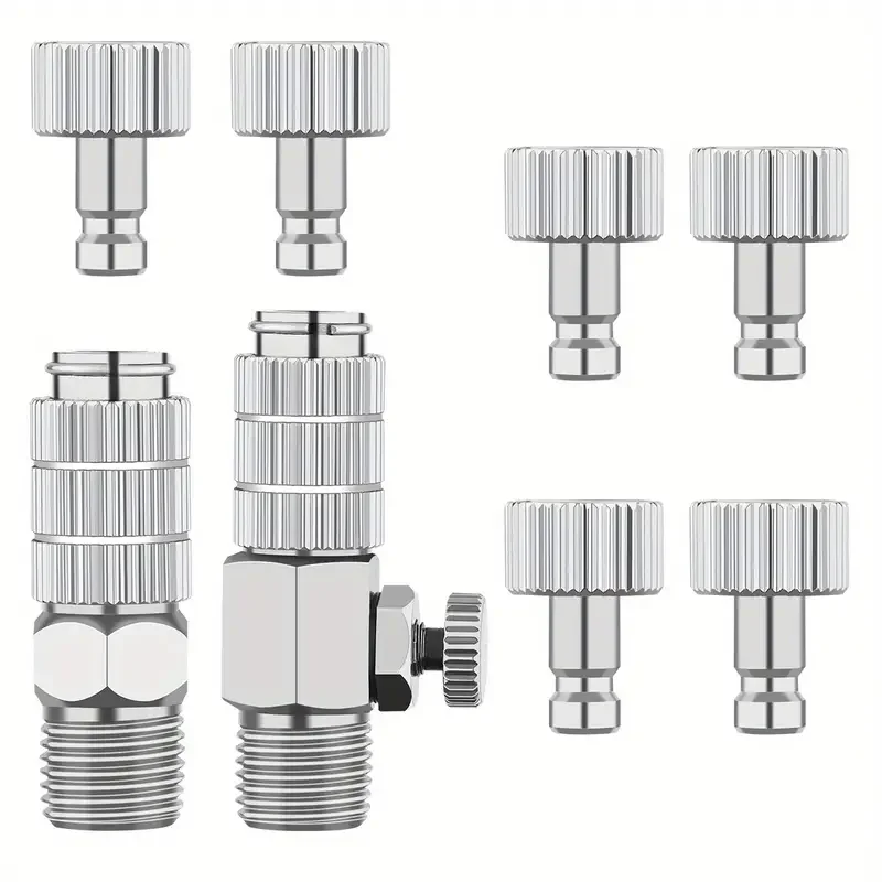 1 2 5pcs airbrush quick release plug coupling disconnect coupler release adapters with 1 8 male fitting airbrush accessories Airbrush Quick Release Coupling Kit 1PCS Female Connectors 5PCS 1/8