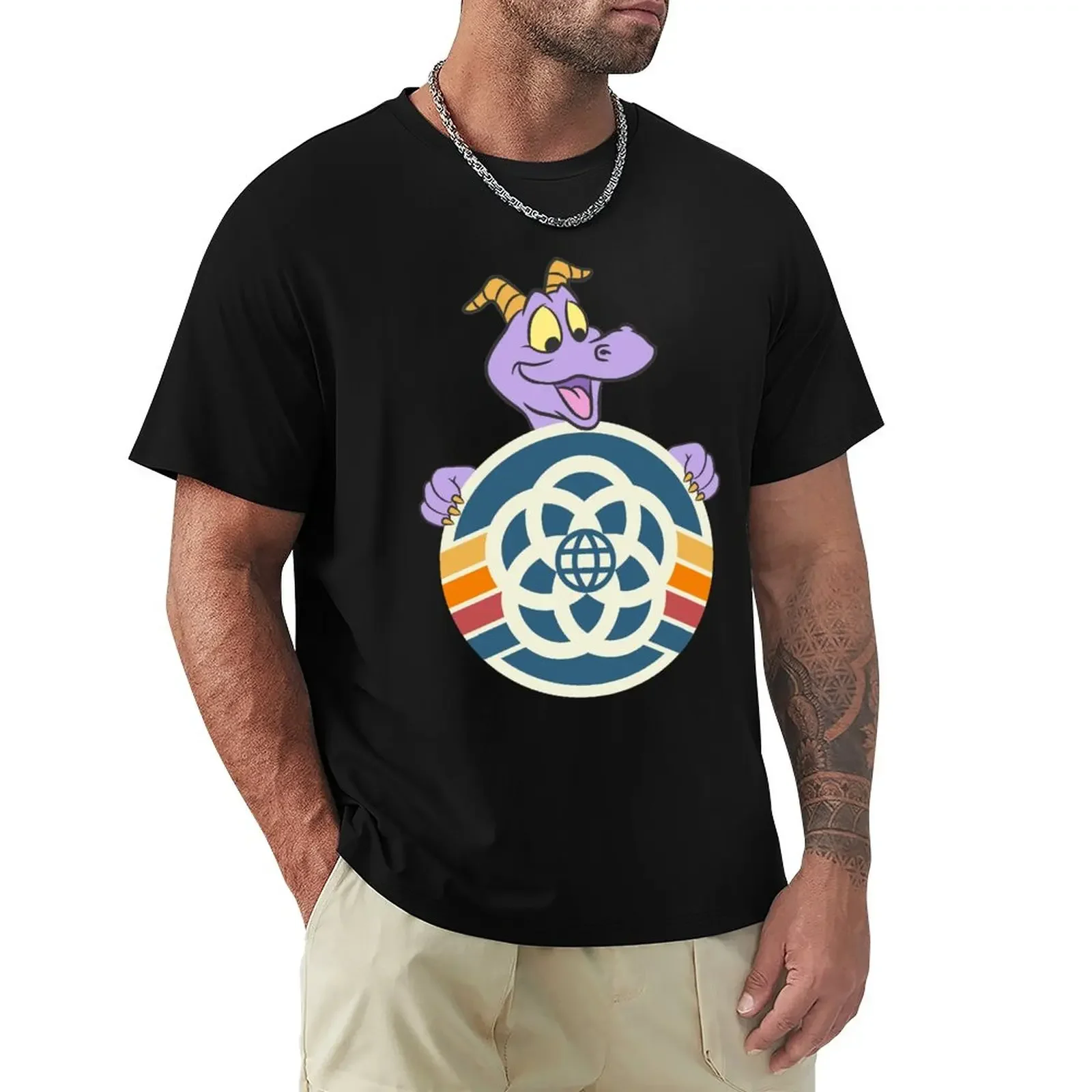 

Retro Rainbow Figment T-Shirt Short sleeve tee oversized men graphic t shirts
