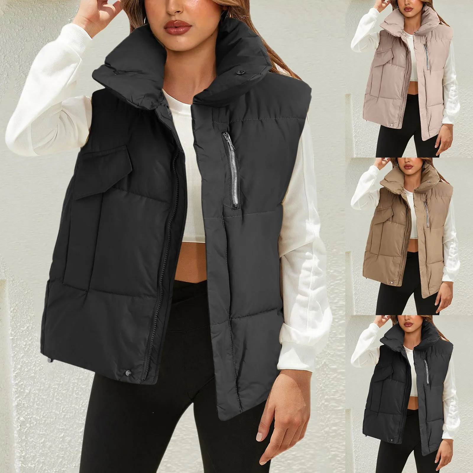 

Thicken Winter Cotton Down Vest Women Loose Waistcoat Bodywarm Jacket Cotton Padded Jacket Sleeveless Female Warm Waistcoat Coat