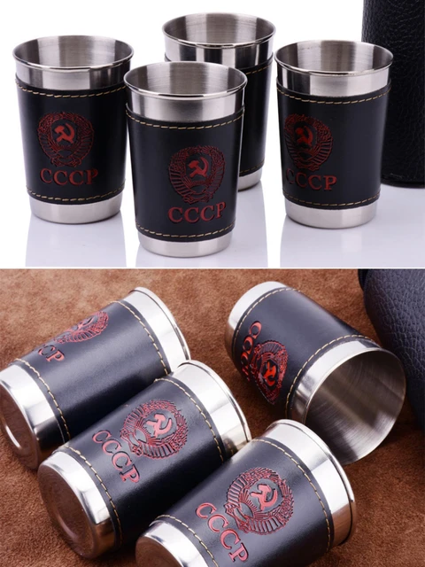 30/70/170ML Portable Beer Cup Set Stainless Steel Whiskey Glasses For  Camping Travel 4pcs Mini Water Cups With Leather Cover Bag - AliExpress