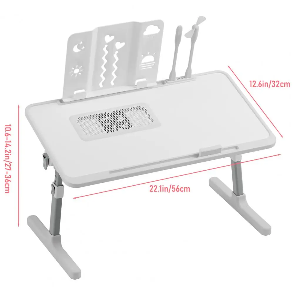 Lift Foldable Laptop Table For Bed Stand Lap Lazy Learning Desk Student Computer Desk For Working Read With Radiator Drawer 6