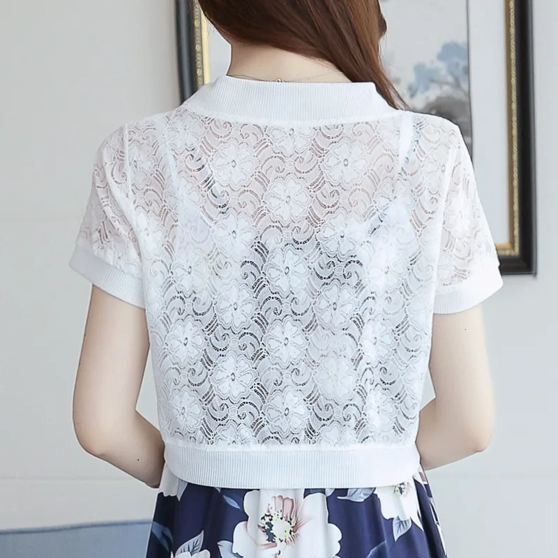 Women Bolero Summer Short Sleeve Shrug Bolero Lace Bridal Cape Jacket Elegant Wraps Beach Shawl Bridal wedding shawl
