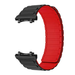 Magnetic Silicone Sports Replacement Smart Watch Band - Durable Strap and Comfortable Bracelet in Elegant Design - Amazfit T - Rex 3 (Black Red)