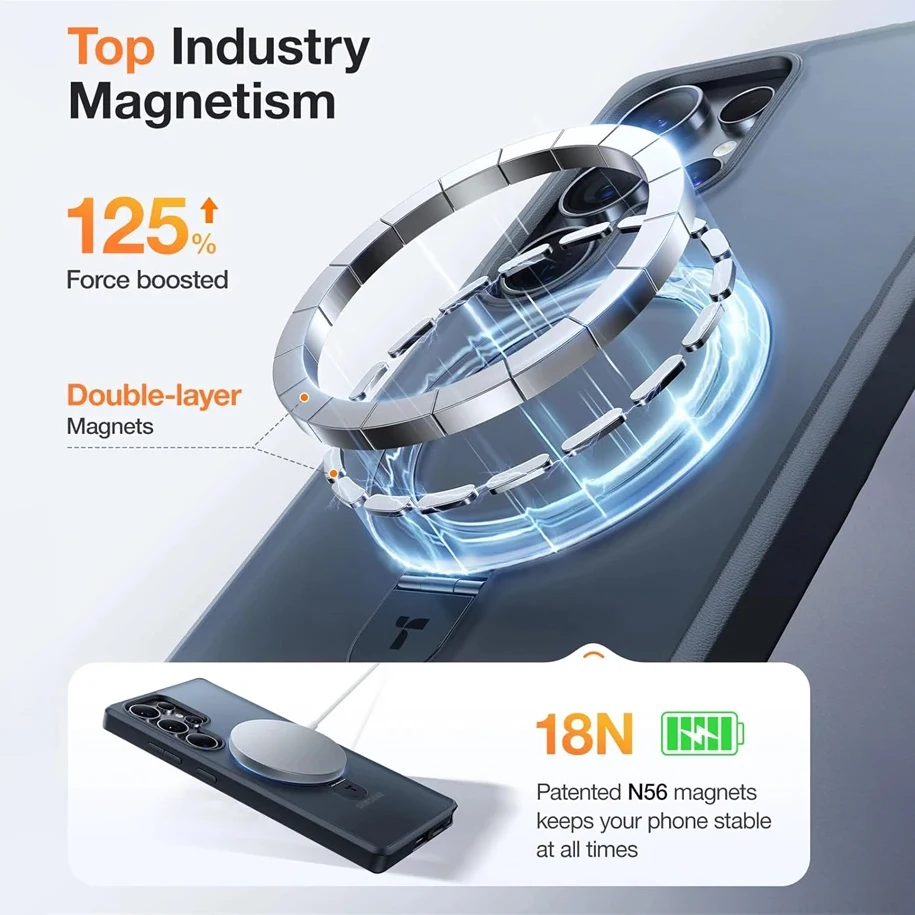 Luxury Matte Translucent Phone Case with Magnetic Metal Ring Bracket Cover